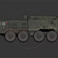 Military Transport Vehicle With Camouflage Paint And Heavy Duty Multi Wheel Design