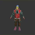 A Man Wearing Red Hoodie Black Pants And Red Shoes With Sunglasses 3D Character Design
