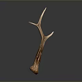 Brown Wooden Antler Sculpture As Modern Decor With Dark Backdrop