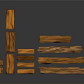 Natural Wooden Construction Strips With Grain Patterns For Interior Decoration 3d model