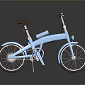 Light Blue Vintage Bicycle With Brown Seat And White Handlebars Classic Design