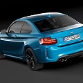 Blue Two Door Sports Coupe Featuring Sleek Body And Black Alloy Wheels