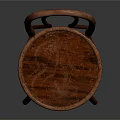 Stylish Wooden Leisure Chair Featuring Curved Backrest Patterned Seat And Slender Legs