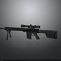 Modern Black Tactical Sniper Rifle With Scope Bipod And Magazine Design