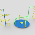 Colorful Kids Sports Equipment With Spiral Structures And Circular Platform