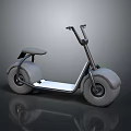 Modern Electric Scooter With Large Wheels Sleek Gray Design And Reflective Surface