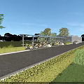 Modern Bike Shelter For Bicycle Parking With Green Landscaping And Path