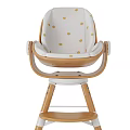 Wooden Children's High Chair With White Seat And Yellow Polka Dots