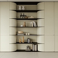 Modern Bookcase Bookshelf Storage Rack Ornaments 3d model