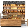 Commercial Bakery Equipment With Wooden Shelves And Display Counter For Breads