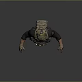 Tactical Character 3D Model With Military Gear Helmet Vest And Knee Pads