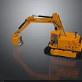 Orange Excavator With Tracks Bucket Cab And Construction Vehicle Design