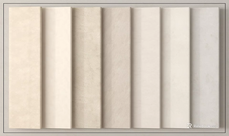 Light Colored Rectangular Components Arranged With Multiple Color Gradient From Beige To Light Gray 3d model