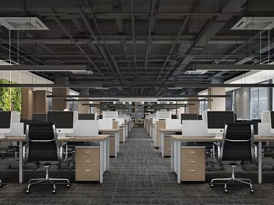 Public office area 3d model