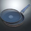 Stacked Cast Iron Frying Pans With Transparent Lid For Home Kitchen Use