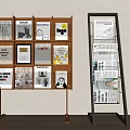 Wooden And Metal Frame Shelving Units With Multiple Compartments For Magazines And Books
