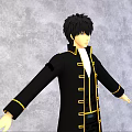 Game and Movie Character in Black Outfit With Gold Trim and Two Swords