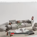 Modern sofa coffee table combination 3d model