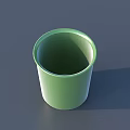 Public Facility Green Cylindrical Trash Can With Smooth Surface Design 3d model