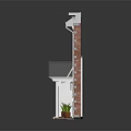Three Different Entry Door Styles With White Wall Red Brick And Blue Roof Decorative Potted Plants