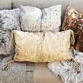 Casual Sofa Set With Fluffy Pillows And Tassel Blanket For Cozy Living Room