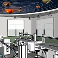 Modern Laboratory Experimental Classroom 3d model