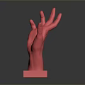 Red Hand Sculpture with Red Base Modern Decorative Home Living Ornament