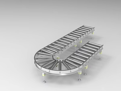 Industrial Stainless Steel U Shaped Roller Conveyor Equipment for Efficient Production Line Handling 3d model