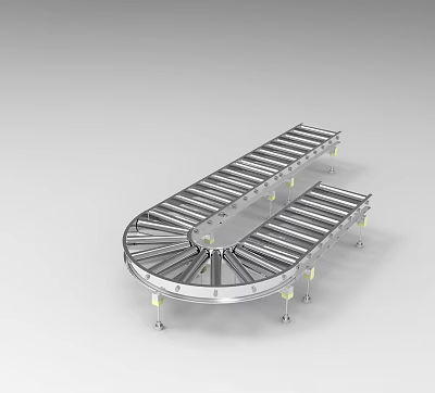Industrial Stainless Steel U Shaped Roller Conveyor Equipment for Efficient Production Line Handling 3d model