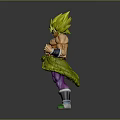 Game And Movie Character With Green Spiky Hair Muscular Shirtless Body Purple Pants Green Shoes