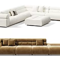 Modular Sectional Sofa With Plush Cushions In Neutral Tones For Modern Living Room