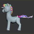 Colorful Cartoon Pony Toys With Rainbow Manes Wings And Yellow Pink Blue Colors