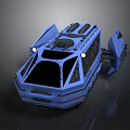 Advanced Blue Space Exploration Rover With Futuristic Design Open Hatches And Lights