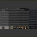 Modern Commercial Building With Glass Facade Retail Shops And Irregular Roof Design