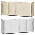 Modern Minimalist Console Side Cabinet With Beige White Sleek Doors And Storage Design