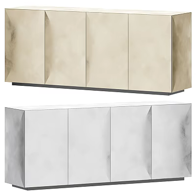 Modern Minimalist Console Side Cabinet With Beige White Sleek Doors And Storage Design 3d model