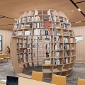 Modern Library Creative Library Bookshelf Book Bar Reading Room Bookcase Bookshelf Display Cabinet 3d model