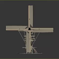 Handmade Wooden Windmill Model Craft Featuring Detailed Structure And Base Stand