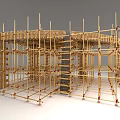 Detailed Construction Scaffolding Framework Structure Viewed From Multiple Angles For Building Support 3d model