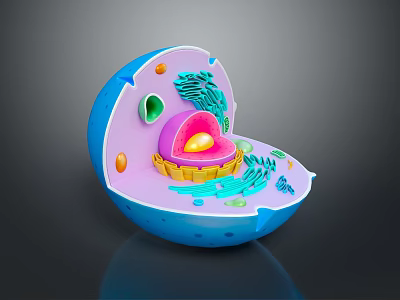 Detailed 3D Anatomical Model of Organ and Hair Follicle Structure with Cellular Components 3d model