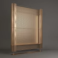 Modern Gold Metal Room Divider With Perforated Panel Design For Interior Space 3d model