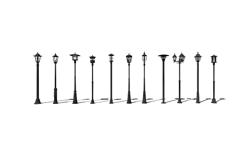 European-style iron street lamp 3d model