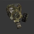 Vintage Weapon Gas Mask With Military Design And Attached Filter Component