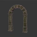 Classical Stone Archway Structure With Decorative Columns And Ancient Design