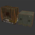 Military Storage Boxes With Large Canvas Covered Unit And Small Hard Shell Container