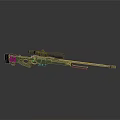 Modern Sniper Rifle With Tactical Scope Long Barrel And Ergonomic Stock