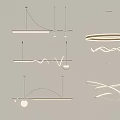 Modern Design Chandeliers With Linear Circular Wavy Spiral Shapes For Interior Decor