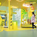 Vita Lemon Tea Yellow Exhibition Booth With Product Display And Brand Design Elements