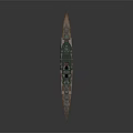 Detailed Battleship Model With Turrets Masts And Weathered Hull Color Design