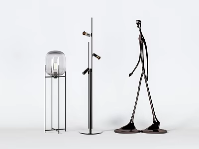 Artistic Modern Floor Lamps With Metal Stands And Unique Designs 3d model